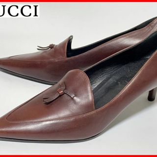 グッチ(Gucci)のGUCCI グッチ 37≒24cm パンプス 茶 jtl(ハイヒール/パンプス)