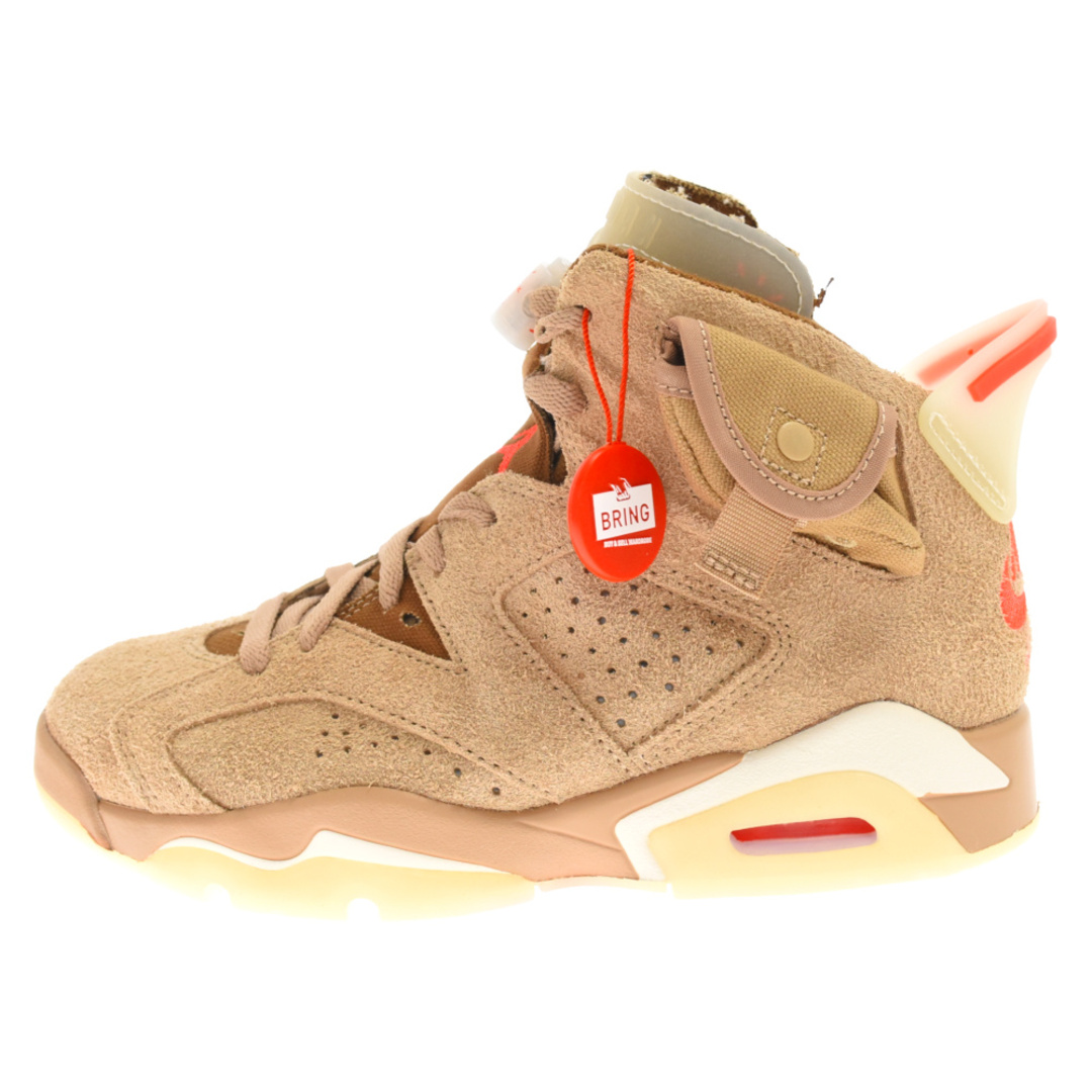 NIKE(ナイキ)のNIKE ナイキ ×TRAVIS SCOTT AIR JORDAN 6 RETRO SP トラヴィススコット エアジョーダン 6 レトロ ハイカットスニーカー ブラウン US5/223.5cm DH0690-200 レディースの靴/シューズ(スニーカー)の商品写真