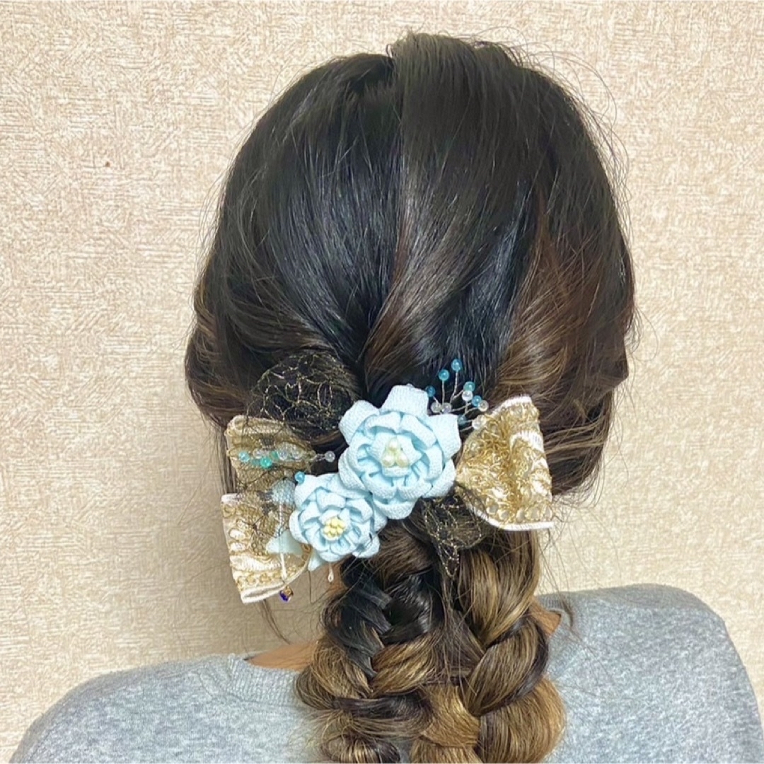 髪飾り　つまみ細工 ハンドメイドのアクセサリー(ヘアアクセサリー)の商品写真