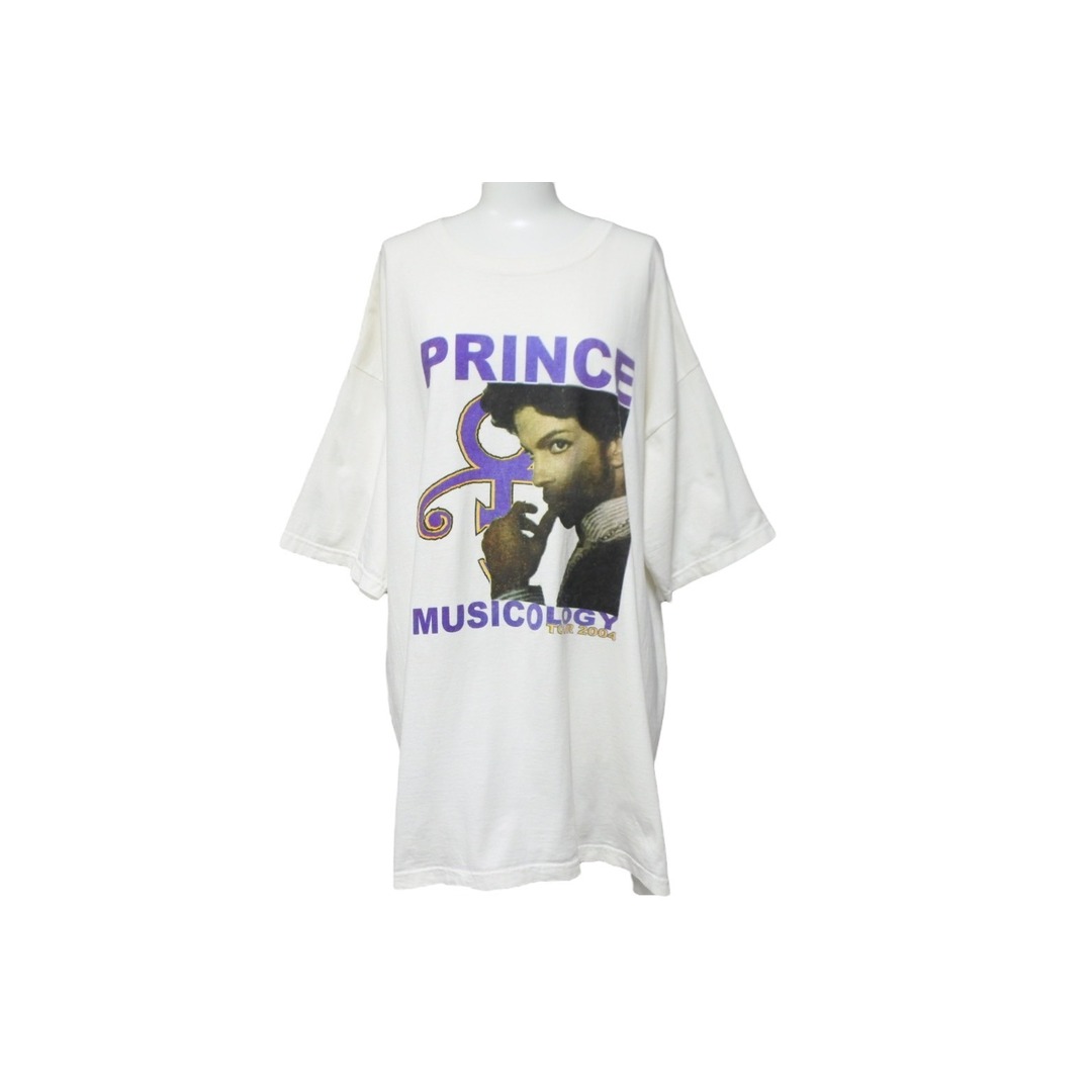 Prince プリンス MUSICOLOGY TOUR Vintage T-shirt 半袖Ｔシャツ 2004年 ツアー ホワイト コットン 美品  55368