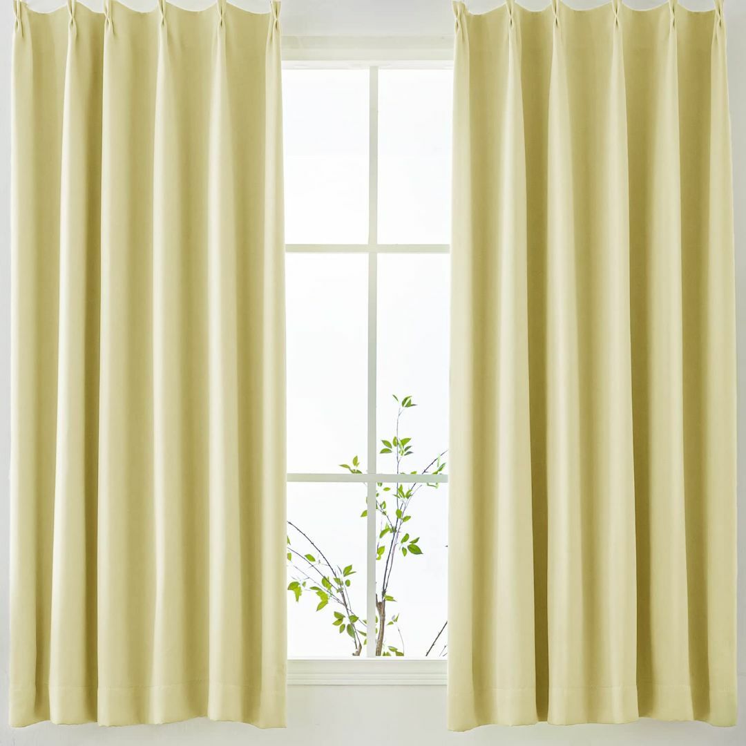 AIFY カーテン 2枚セット 99.9%以 遮光 小窓 ドレープカーテン UV