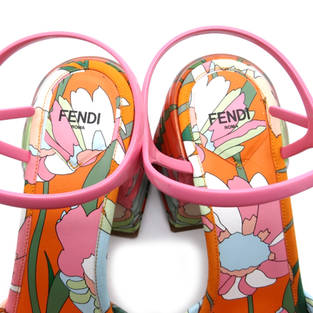 FENDI(フェンディ)のフェンディ FFプロムナード フラワーサンダル ラバー キャンバス ピンク マルチカラー 38 24cm 靴 シューズ FENDI 横浜BLANC レディースの靴/シューズ(サンダル)の商品写真