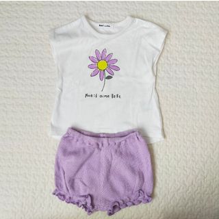 ベベノイユ(BEBE Noeil)のBeBe Noeil　ベビー　Ｔシャツ&パンツ　セット(Ｔシャツ)