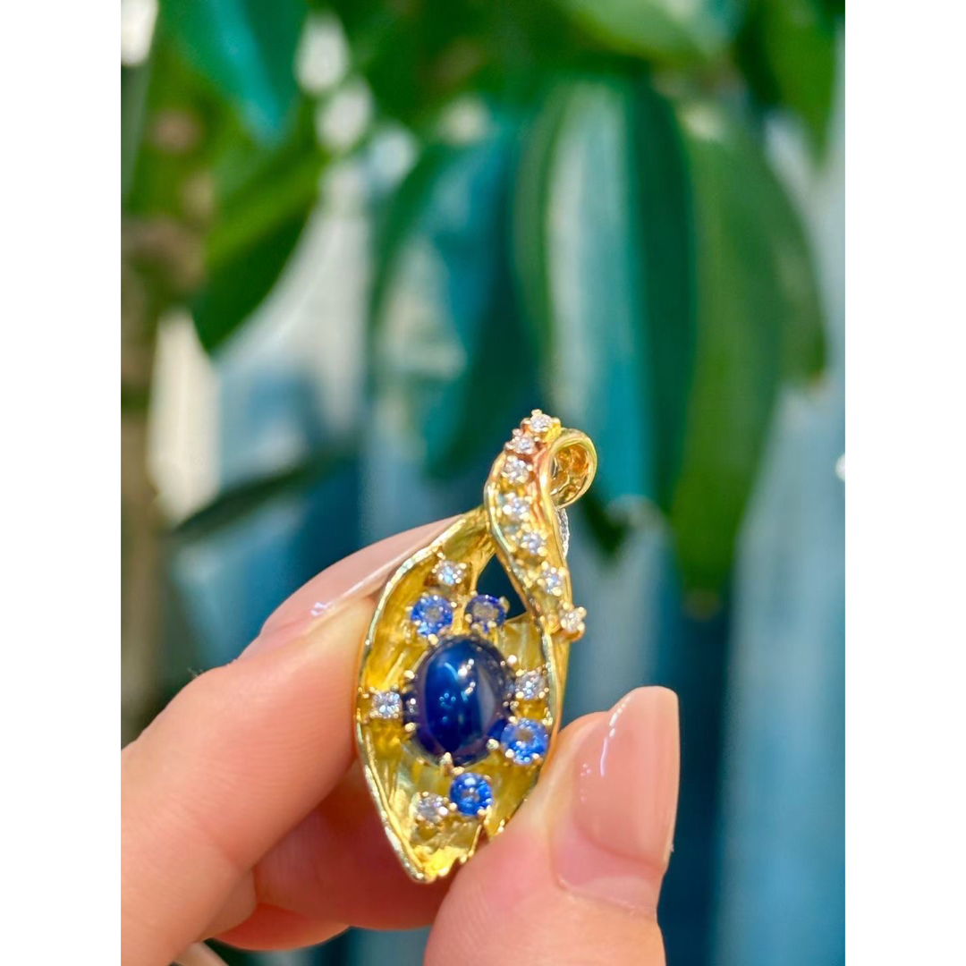 天然 ブルーサファイア ダイヤ ペンダントトップ4.49ct ¥の通販 by Rui