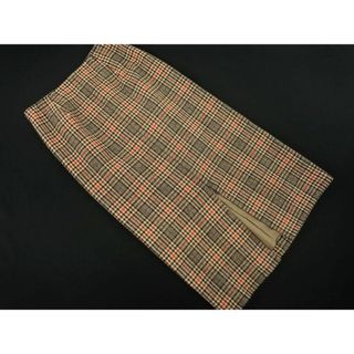 ユナイテッドアローズ(UNITED ARROWS)のgreen label relaxing グリーンレーベルリラクシング ユナイテッドアローズ ウール混 チェック ロング スカート size36/オフホワイトｘ茶ｘオレンジ ◇■ レディース(ロングスカート)