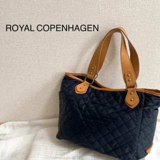 美品✨ROYAL COPENHAGENロイヤルコペンハーゲントートバッグネイビー-