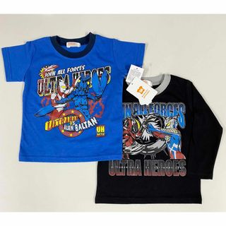 バンダイ(BANDAI)の2枚セット 100 ★ ウルトラマン キッズ Tシャツ 長袖 半袖 ヒーローズ(Tシャツ/カットソー)