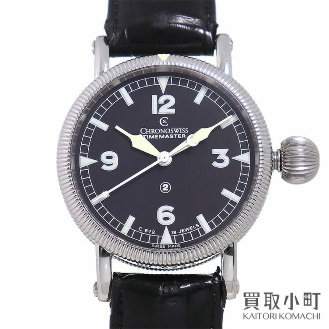 【106872】Chronoswiss クロノスイス  CH7535GBK-RB タイムマスターGMT クロノグラフ ブラックダイヤル SS/ラバー/PVD 自動巻き 保証書 純正ボックス 腕時計 時計 WATCH メンズ 男性 男 紳士