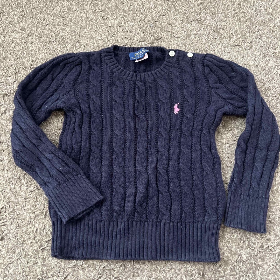 POLO RALPH LAUREN(ポロラルフローレン)のポロラルフローレン　100センチ　ピンクポニー キッズ/ベビー/マタニティのキッズ服女の子用(90cm~)(ニット)の商品写真