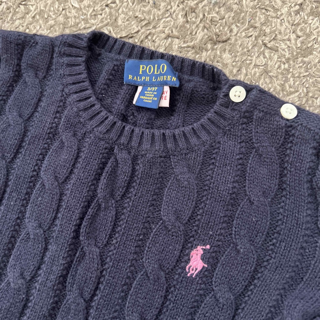 POLO RALPH LAUREN(ポロラルフローレン)のポロラルフローレン　100センチ　ピンクポニー キッズ/ベビー/マタニティのキッズ服女の子用(90cm~)(ニット)の商品写真