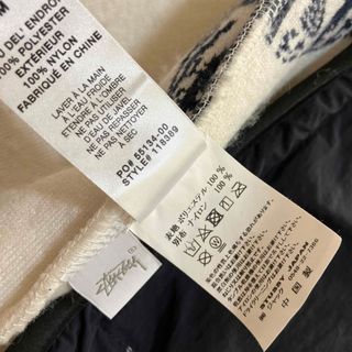 stussy ステューシー ボアジャケット　総柄　Mサイズ　ホワイトReGARAGE