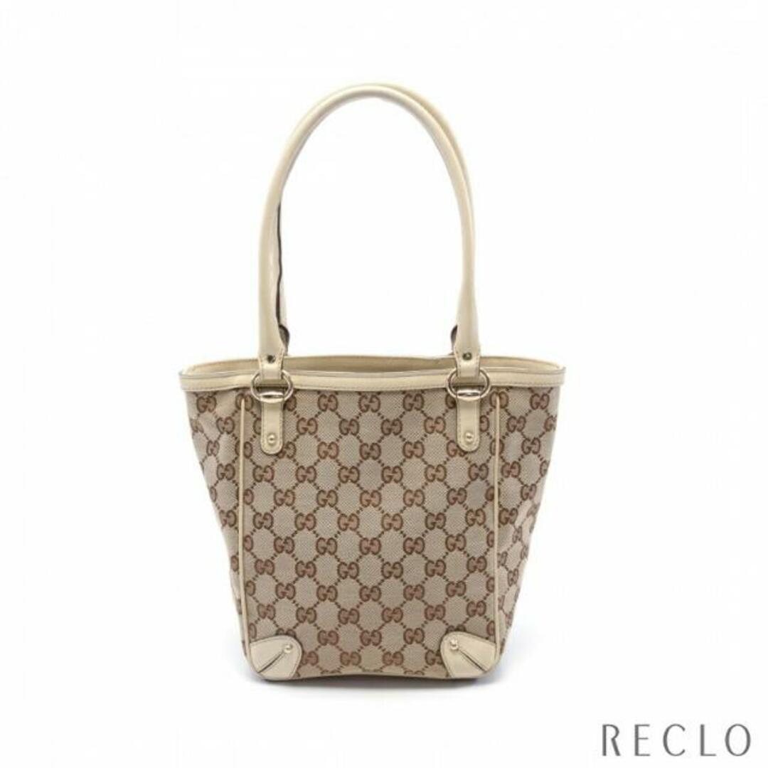 Gucci(グッチ)のGGキャンバス ハンドバッグ トートバッグ キャンバス レザー ベージュ オフホワイト レディースのバッグ(トートバッグ)の商品写真