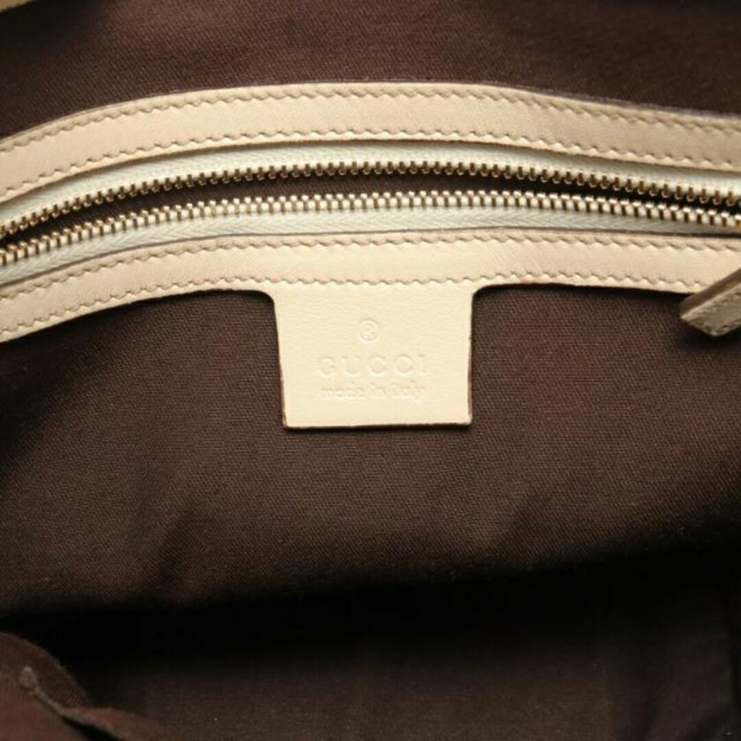 Gucci(グッチ)のGGキャンバス ハンドバッグ トートバッグ キャンバス レザー ベージュ オフホワイト レディースのバッグ(トートバッグ)の商品写真