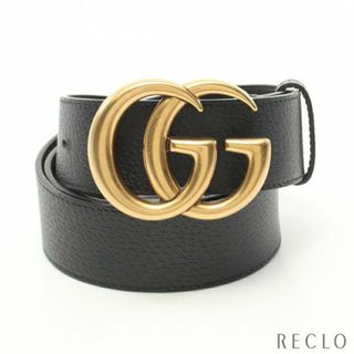 グッチ(Gucci)のGGマーモント ダブルG バックル ベルト レザー ブラック(ベルト)