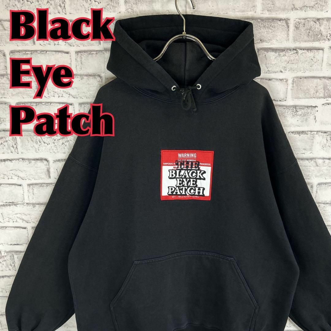 59㎝肩幅BlackEyePatch ブラックアイパッチ パーカーセンター刺繍ボックスロゴ