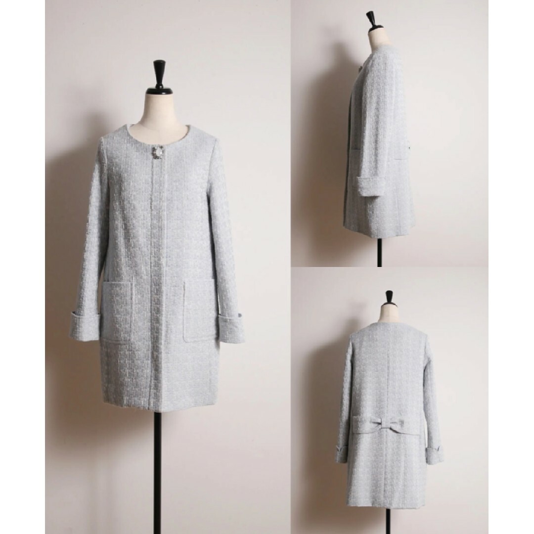【美品】tocco closet 即完売!ツイードコート サックス M