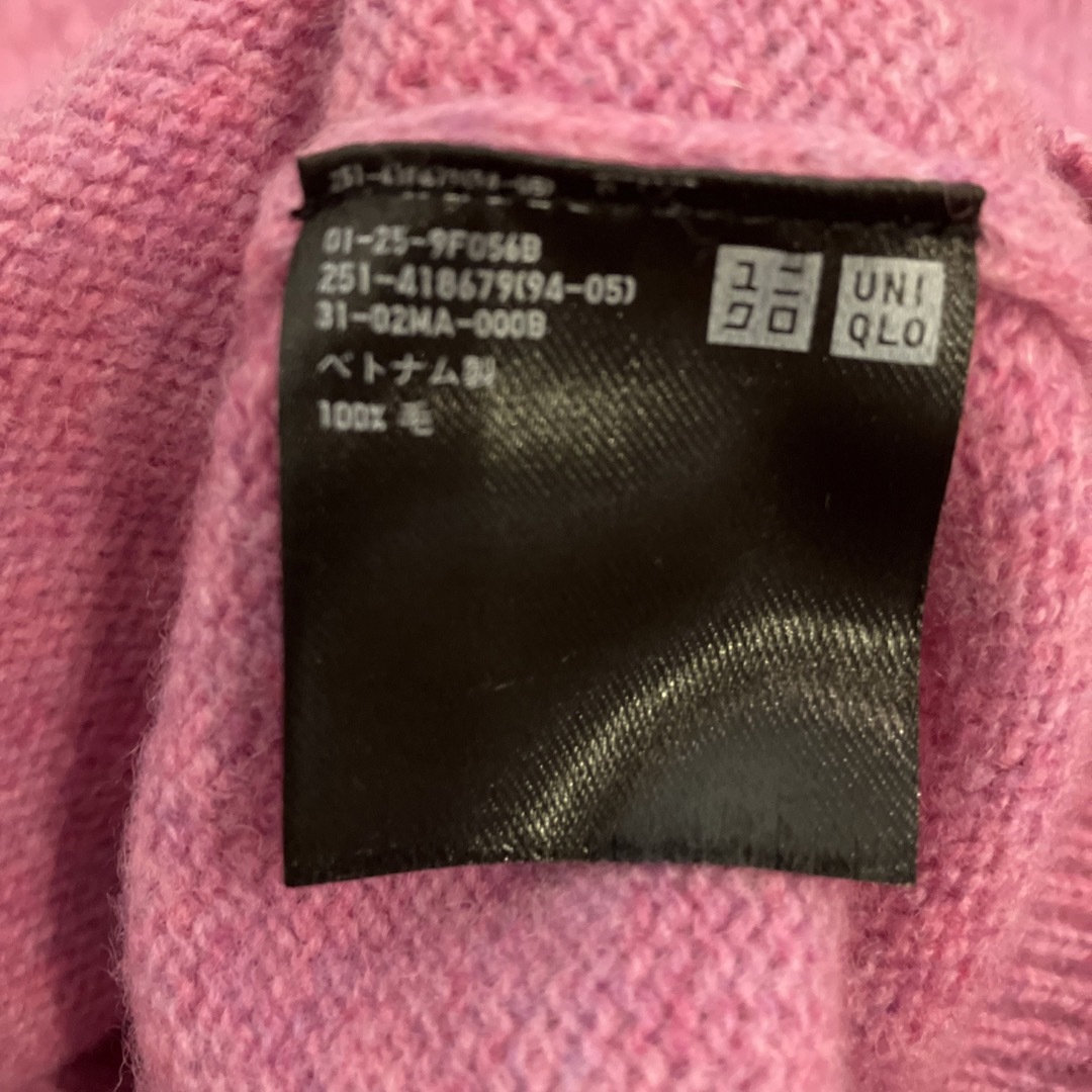 UNIQLO(ユニクロ)のユニクロ　ウールニット　長袖　メランジピンクが可愛い レディースのトップス(ニット/セーター)の商品写真