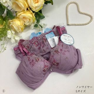 下着☆Lサイズ ノンワイヤーブラ&ショーツ 女装 男性様も！　①(ブラ&ショーツセット)