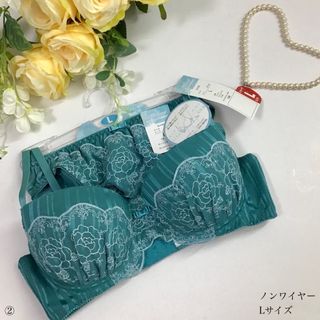 下着☆Lサイズ ノンワイヤーブラ&ショーツ 女装 男性様も！　②(ブラ&ショーツセット)