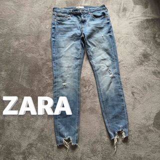 ザラ(ZARA)のザラ ZARA ダメージジーンズ XLサイズ(デニム/ジーンズ)