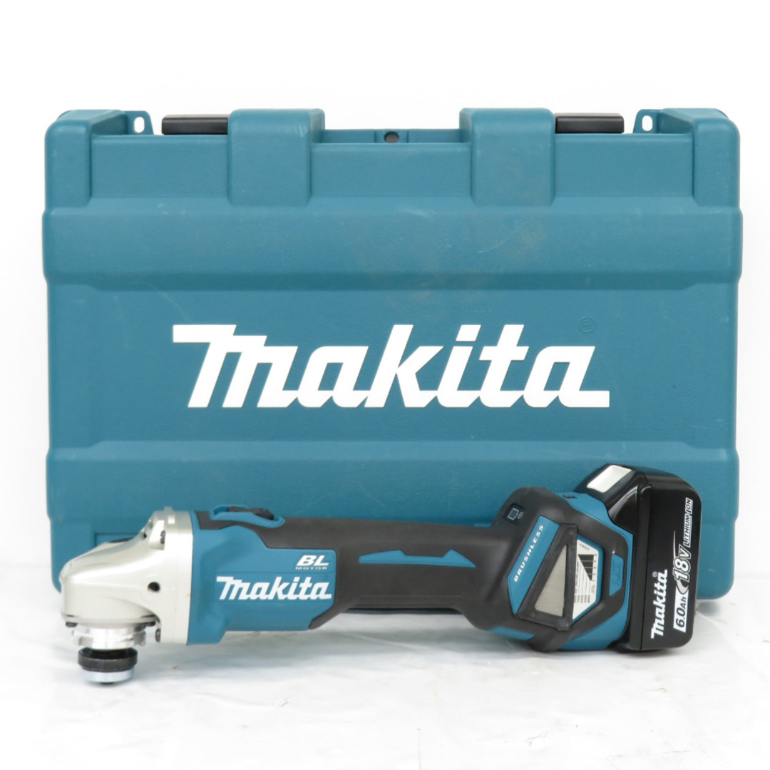 makita (マキタ) 18V 6.0Ah 100mm 充電式ディスクグラインダ スライドスイッチ ダイヤル変速 ケース・充電器・バッテリ1個セット GA412DRG 美品