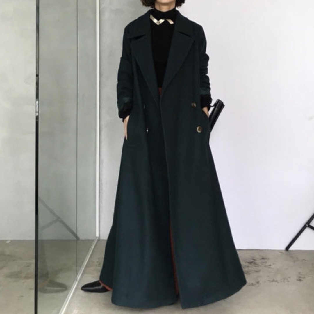 Ameri VINTAGE(アメリヴィンテージ)のAmeri vintage little flare long coat レディースのジャケット/アウター(ロングコート)の商品写真