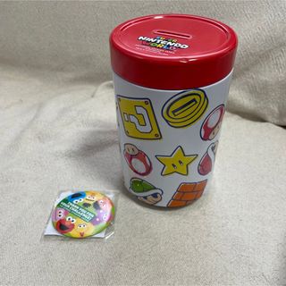 【USJセット】USJ限定　スーパーマリオ　貯金箱　ユニバ　エルモ　缶バッジ(キャラクターグッズ)