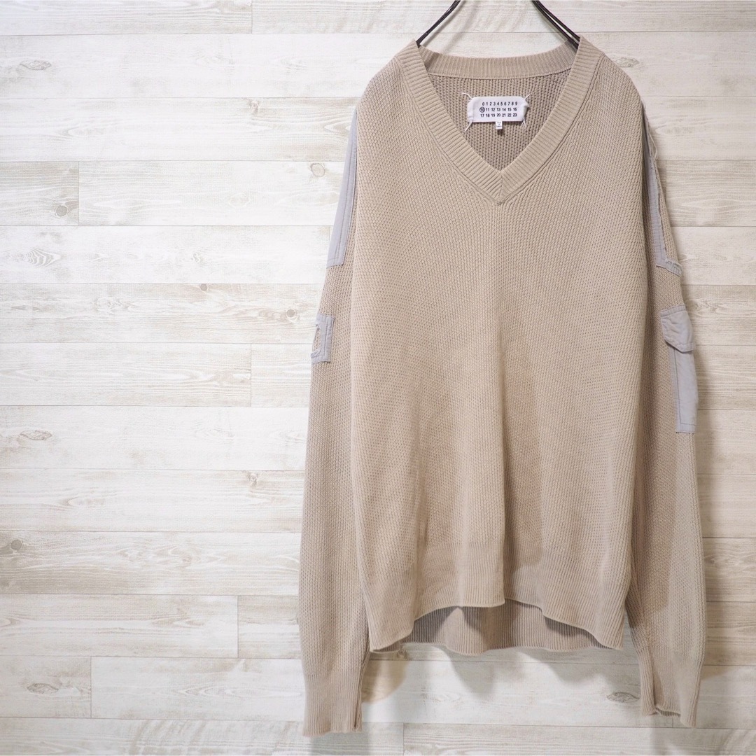 Maison Margiela 14SS ダメージコマンドニット-Beige/Sニット/セーター