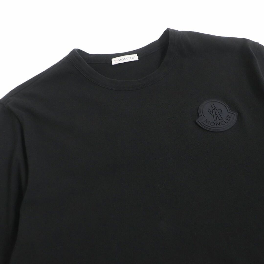 美品□21SS MONCLER/モンクレール MAGLIA T-SHIRT バックエンボスロゴ コットン100％ 半袖Tシャツ/カットソー ブラック  M 正規品 メンズ
