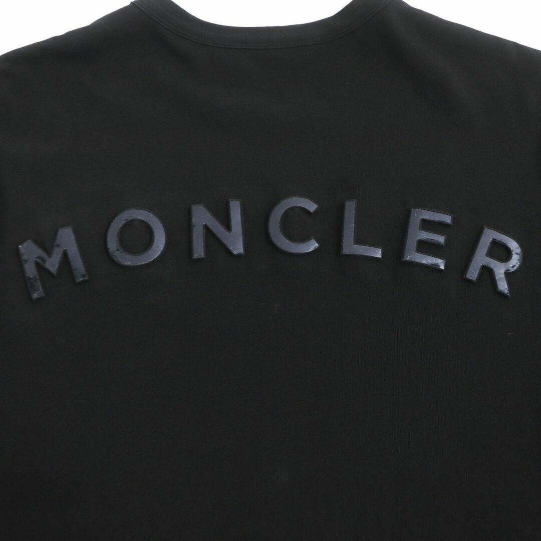 美品□21SS MONCLER/モンクレール MAGLIA T-SHIRT バックエンボスロゴ コットン100％ 半袖Tシャツ/カットソー ブラック  M 正規品 メンズ