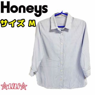 ハニーズ(HONEYS)の訳あり　ハニーズ　シャツ　トップス　ブラウス　ブルー(シャツ/ブラウス(長袖/七分))