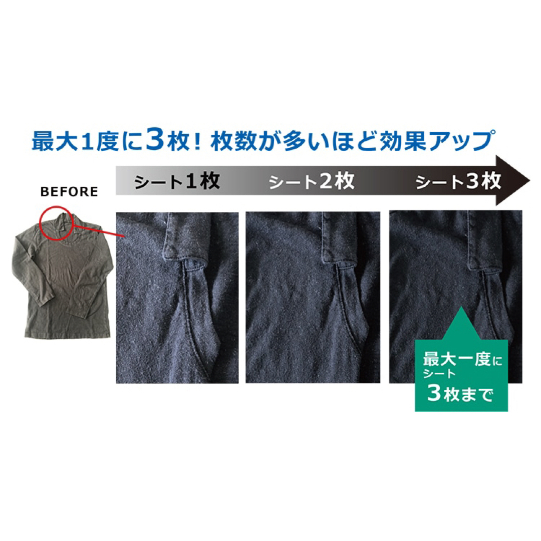 古着におすすめ　普通郵便　「お試し」　ドクターベックマン ブラック　黒復活シート インテリア/住まい/日用品の日用品/生活雑貨/旅行(洗剤/柔軟剤)の商品写真