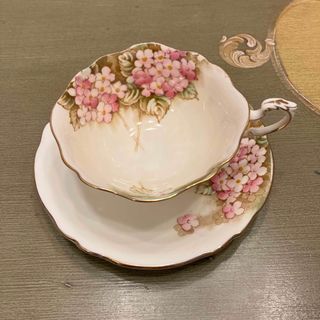 パラゴン紫陽花（ピンク）薄黄色カップ