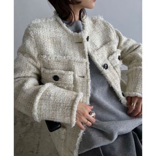 クラネ(CLANE)のCLANE NO COLOR TWEED JACKET  クラネ　コート(ノーカラージャケット)