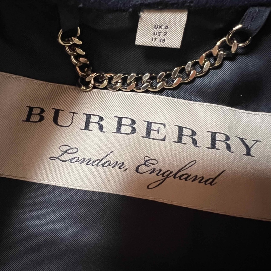 BURBERRY - 【美品】バーバリーロンドン コート 赤ボタン ネイビー