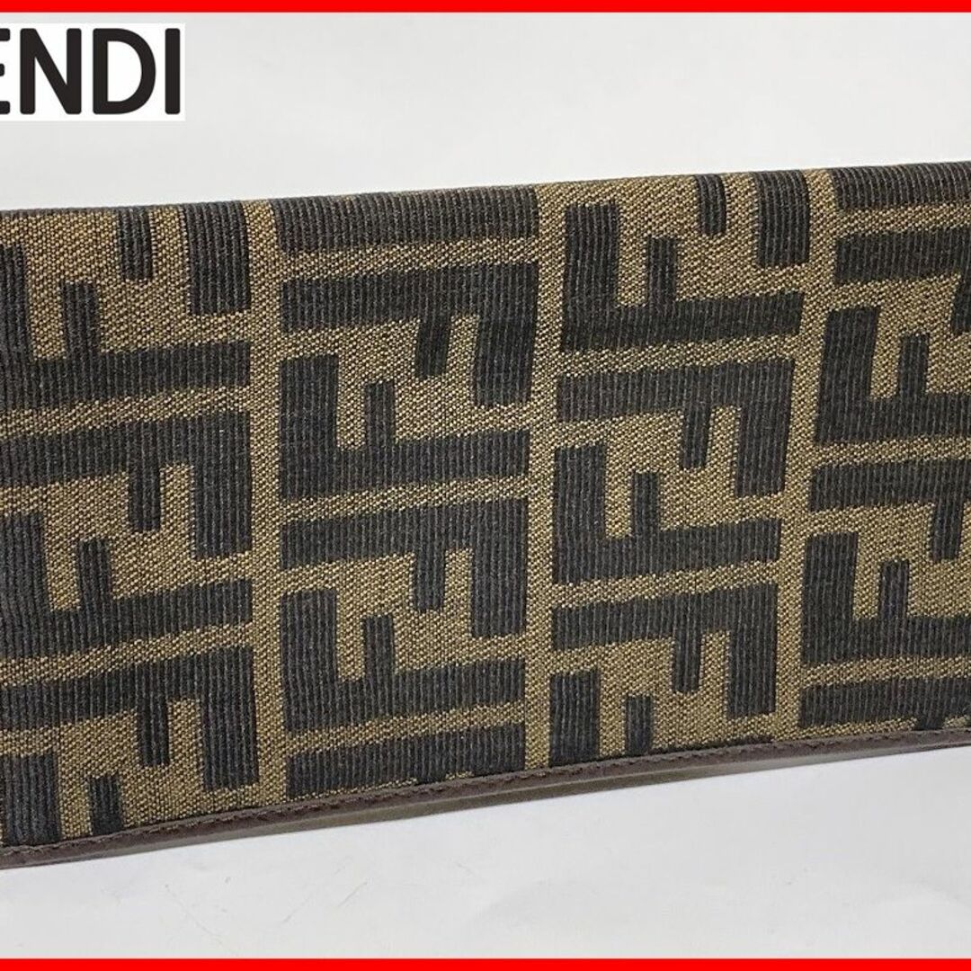 FENDI フェンディ 二つ折り 札入れ ズッカ柄 jts1