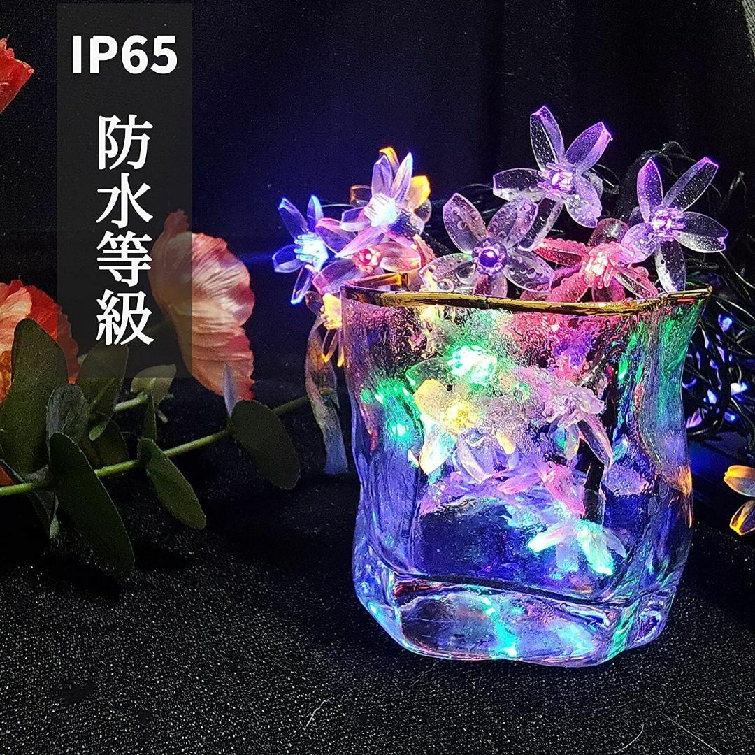 ソーラー LED ストリングライト 桜 5色 60電球 インテリア/住まい/日用品のライト/照明/LED(その他)の商品写真