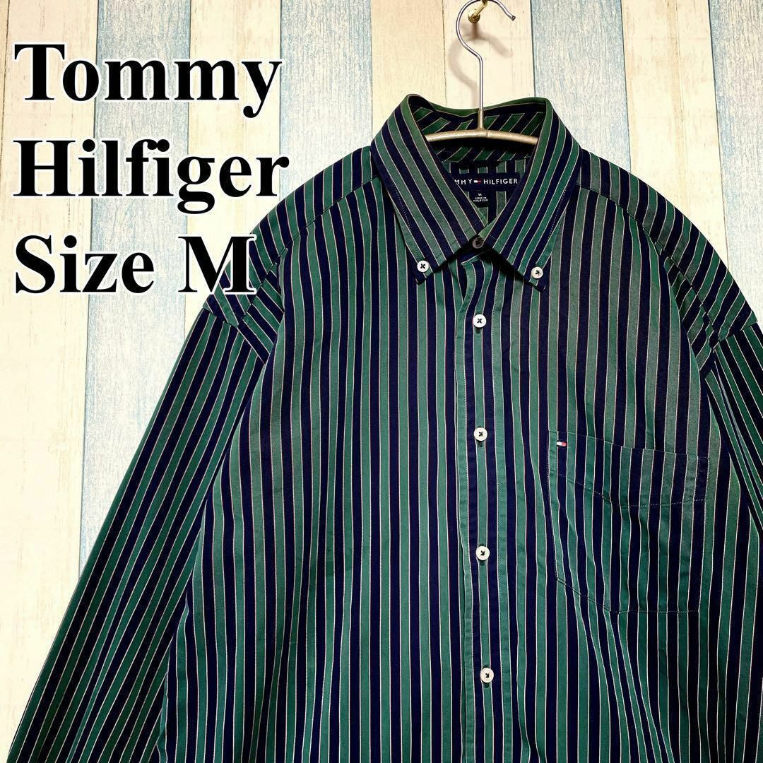 TOMMY HILFIGER - 【人気カラー】深緑ストライプ アースカラー やや