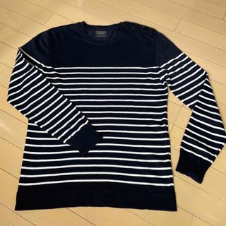 ザラ(ZARA)の美品　ZARA MAN ザラ　ボーダーセーター　メンズ　Mサイズ　綿100% (ニット/セーター)