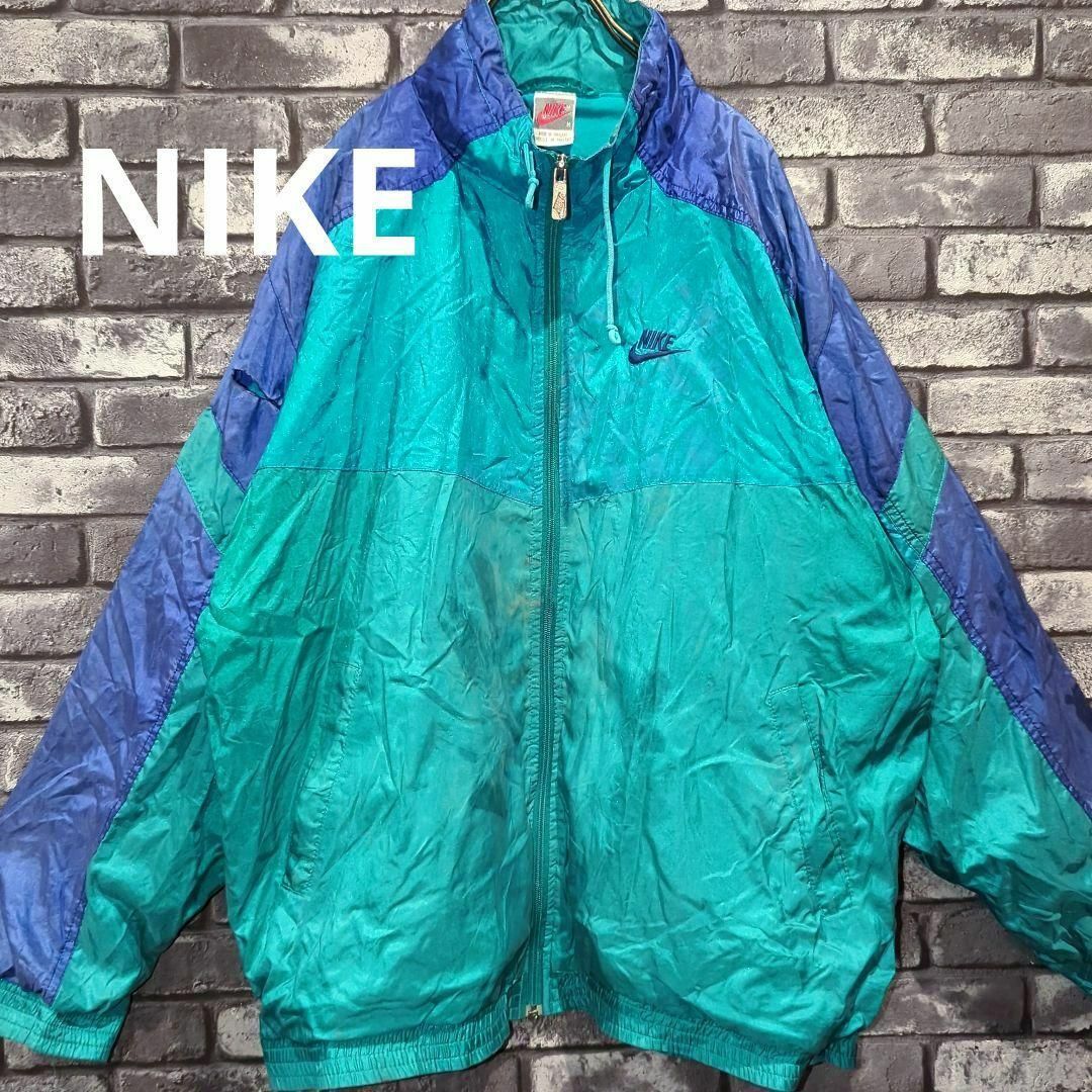 NIKE - NIKE ナイロンジャケットマルチカラー 銀タグ90s80sスウッシュ