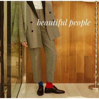 ビューティフルピープル(beautiful people)の美品　beautiful people ミニ千鳥格子シガレットパンツ(カジュアルパンツ)