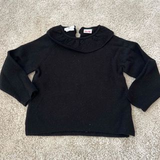 ザラキッズ(ZARA KIDS)のZARA 黒ニット　襟付きセーター　2〜3才(ニット)