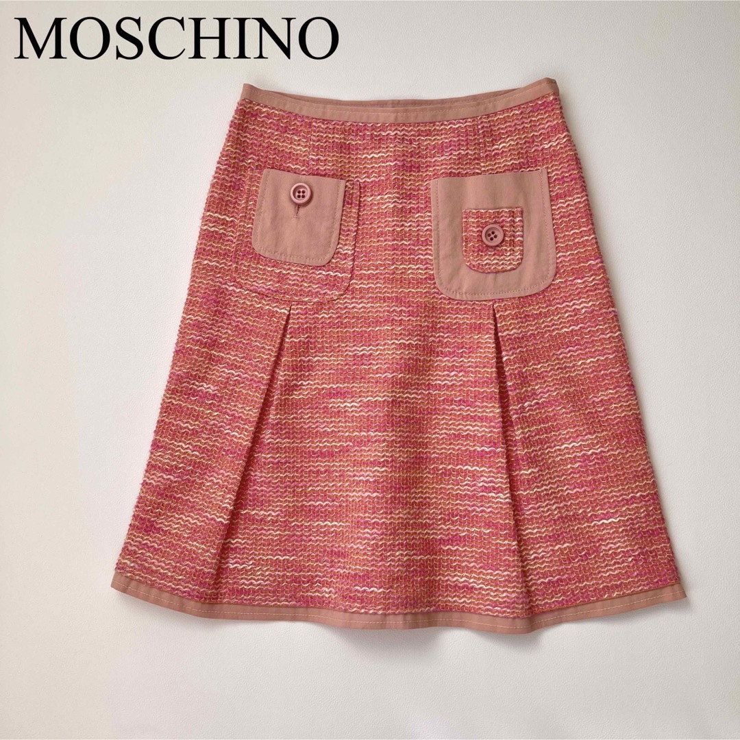 保障できる】 美品 MOSCHINO モスキーノ ツイードスカート フレア