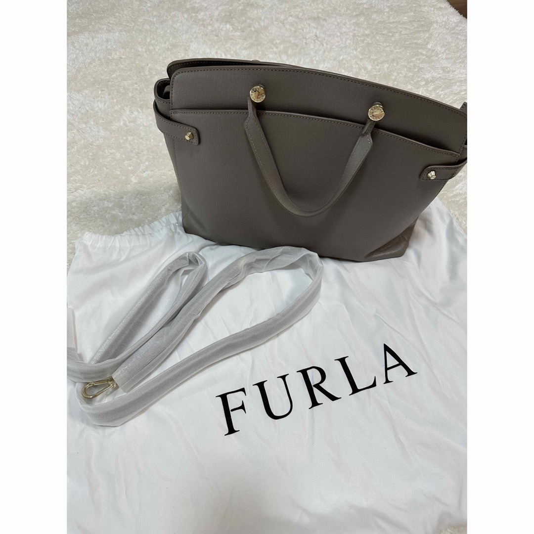 フルラ FURLA ショルダーバッグ ハンドバッグ 2way レザー グレー