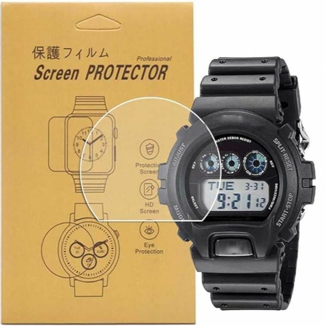 GW-6900 腕時計用液晶 保護フィルム透過率キズ防止気泡防止