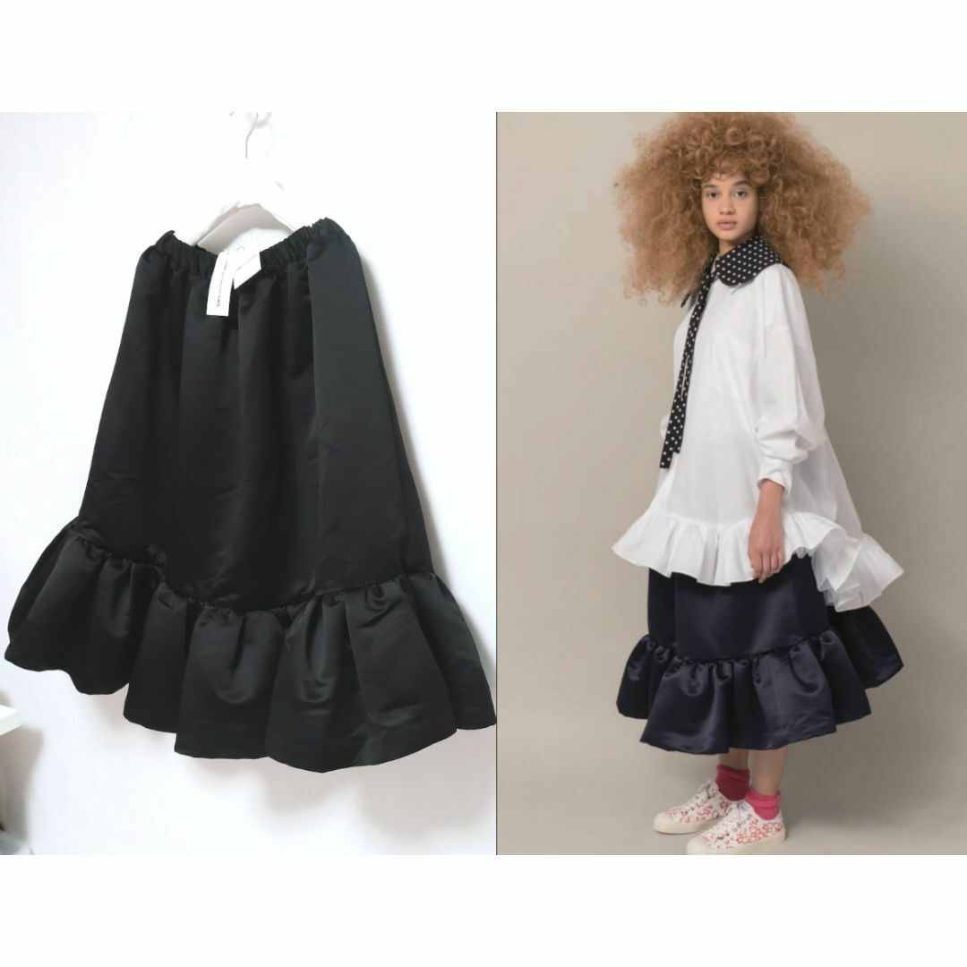 新品 22AW コムデギャルソン ガール サテン フリル ボリューム 新品 22AW コムデギャルソン ガール サテン フリル ボリューム