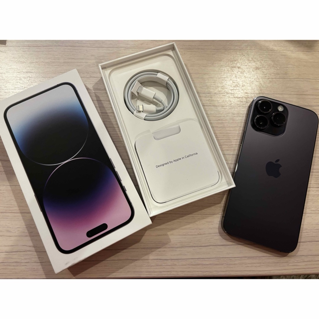 iPhone14pro本体512GBディープパープル★フィルム付