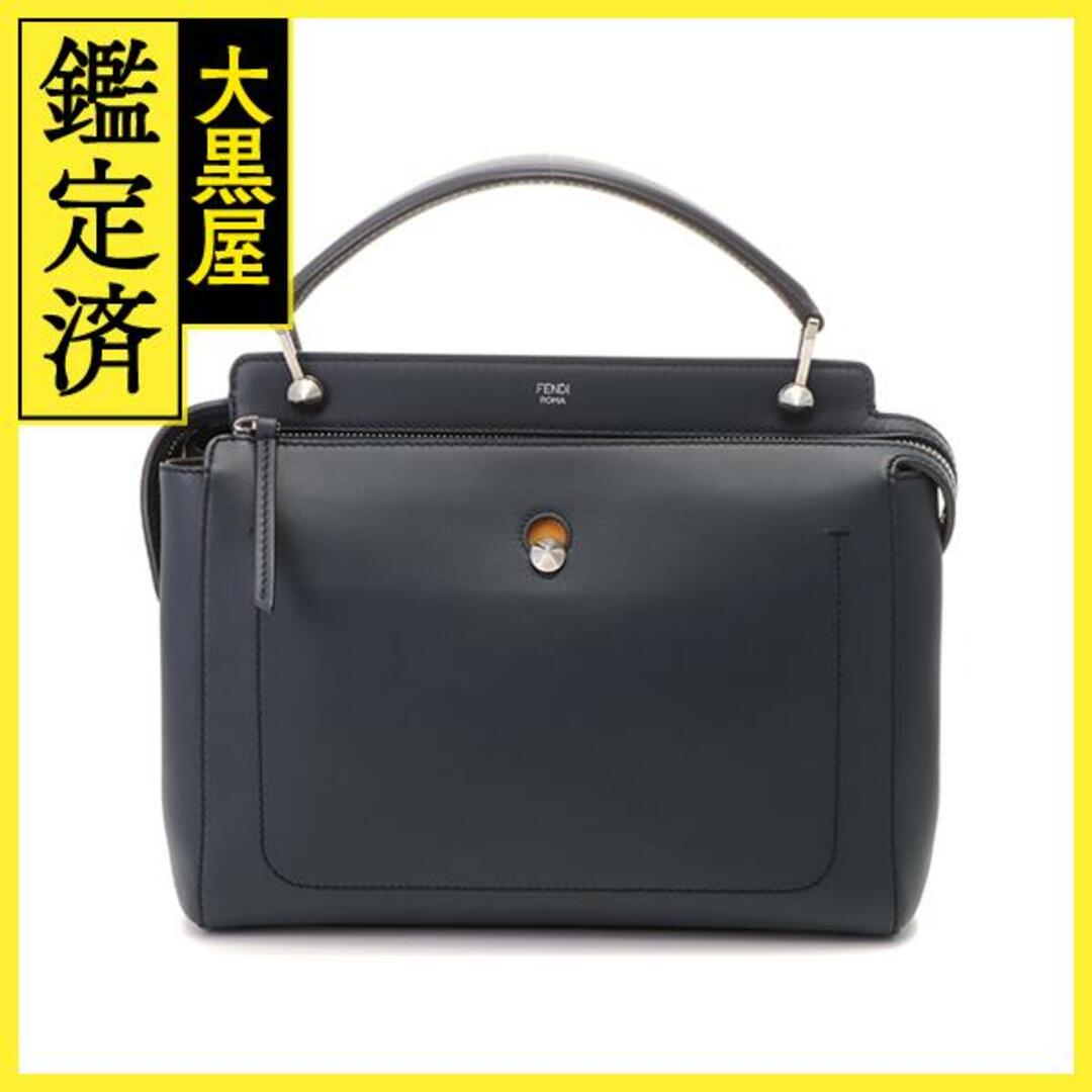 FENDI　ドットコム　 8BN293　ネイビー/イエロー　レザー　【437】