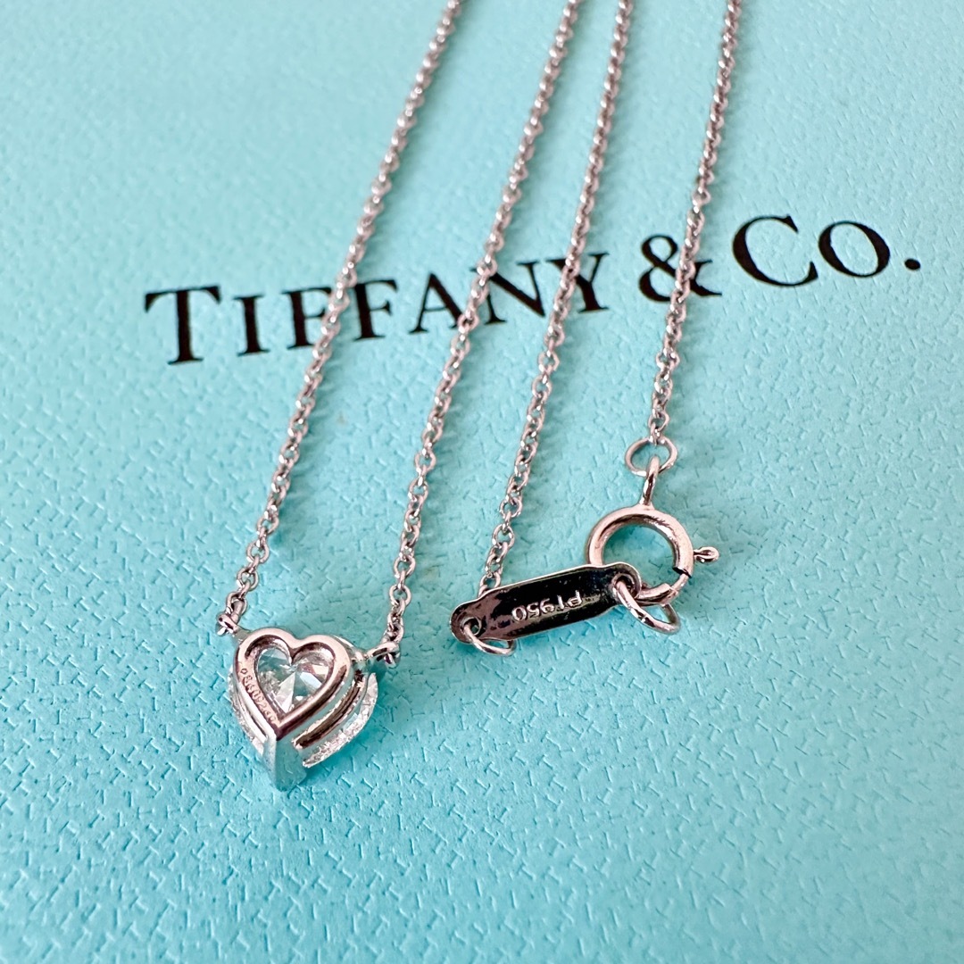 ティファニー ボウ ダイヤモンド ネックレス PT950 レディース TIFFANY&Co. [美品]  【ジュエリー】