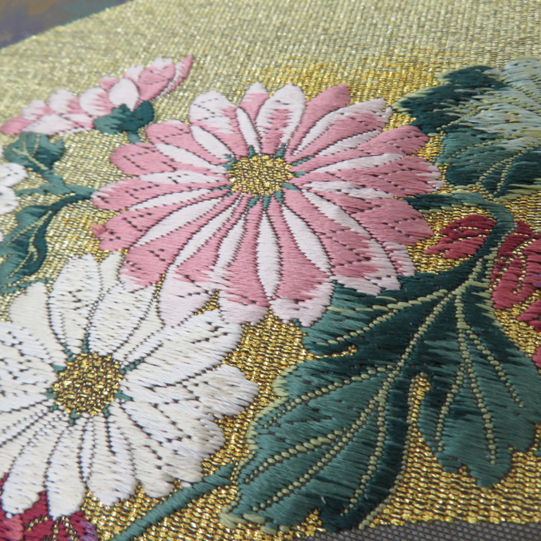 正絹着物袋帯草花文　( 訪問着、留袖、色bp無地、小紋、紬)
